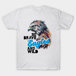 Colorful Eagle Design in Vintage Style T-Shirt